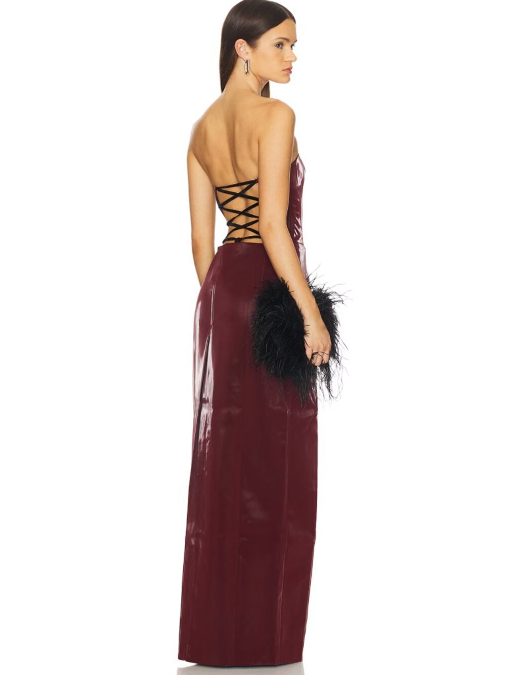 NEW Kim Shui Lilly Red Patent Gown in Red Strapless Bustier Maxi Dress XS